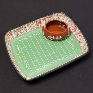 Football Stadium Chip & Dip Set Sports NFL Dish Super Bowl Party